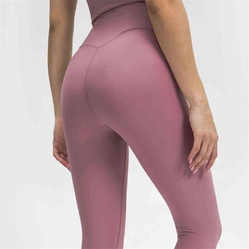 Nepoagym PULSE 25 "Pantalones de yoga acanalados suaves y mantecosos Sin costura frontal Mallas de entrenamiento para mujeres para gimnasio Deportes Fitness H1221