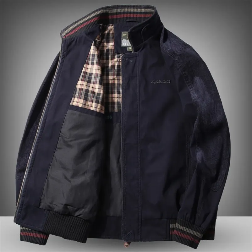 Высококачественная куртка мужская 96% хлопчатобумажная весенняя осень свободно большой размер куртка среднего возраста мужская повседневная одежда для зимней одежды 201218