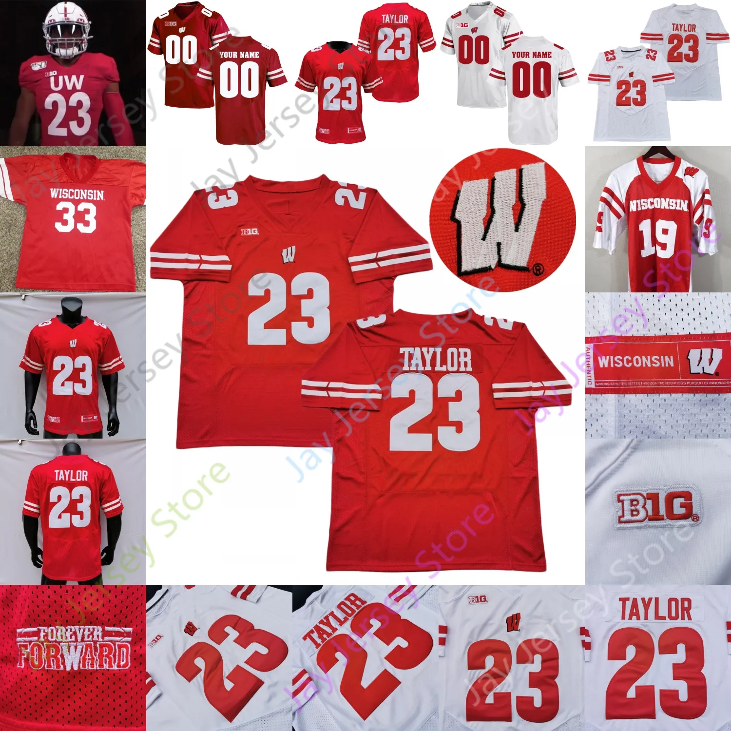 Wisconsin Badgers 축구 유니폼 NCAA College Melvin Gordon T.J. 와트 잭 Coan Jonathan Taylor Cephus Taylor Baun Hornibrook van Ginkel