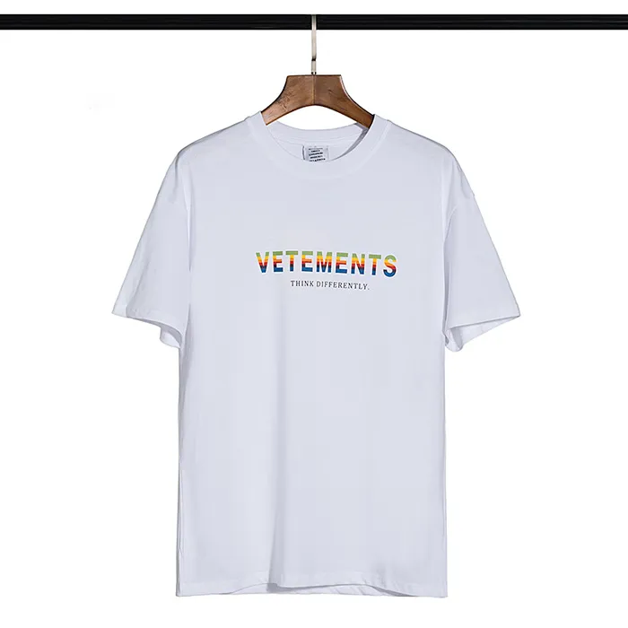Летние мужские дизайнерские футболки из 100% хлопка, повседневная футболка, удобные мужские и женские футболки с принтами VETEMENTS W3