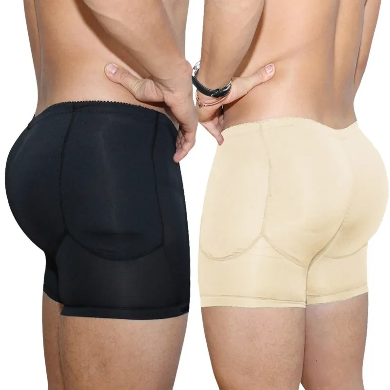 Men Padded Underwear Butt Lifter Hips Enhancer Fajas Boxer Briefs Push Up  Panty 