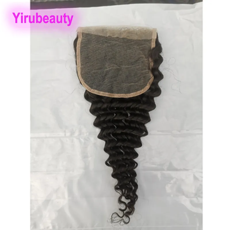 Brazilian Virgin Hair 5X5 Lace Closure Deep Curlys Kinky Curly Water Loose Wave Closures 100% Human Hair