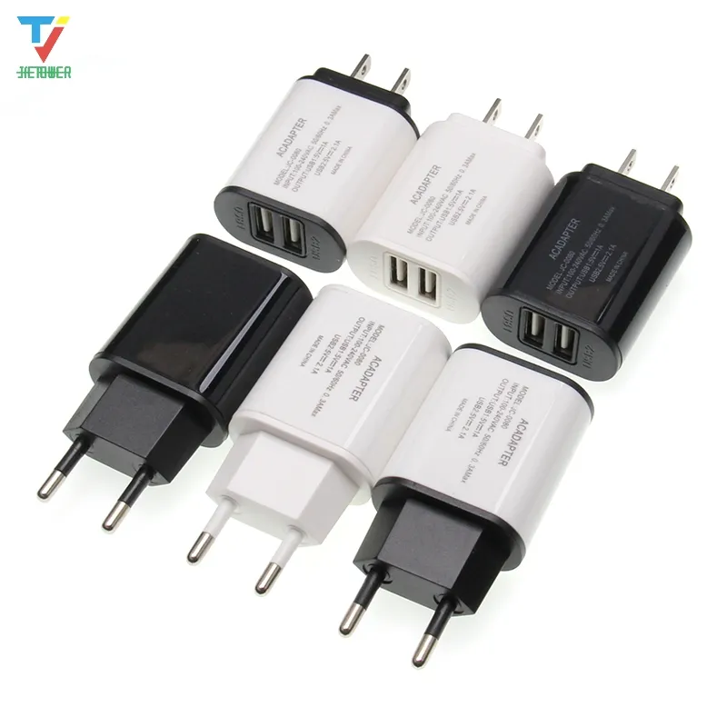 2 portas usb carregador 2usb 5v 2a adaptador de parede portátil telefone móvel micro carregamento de dados para samsung huawei ue/eua plug carregadores 30 peças