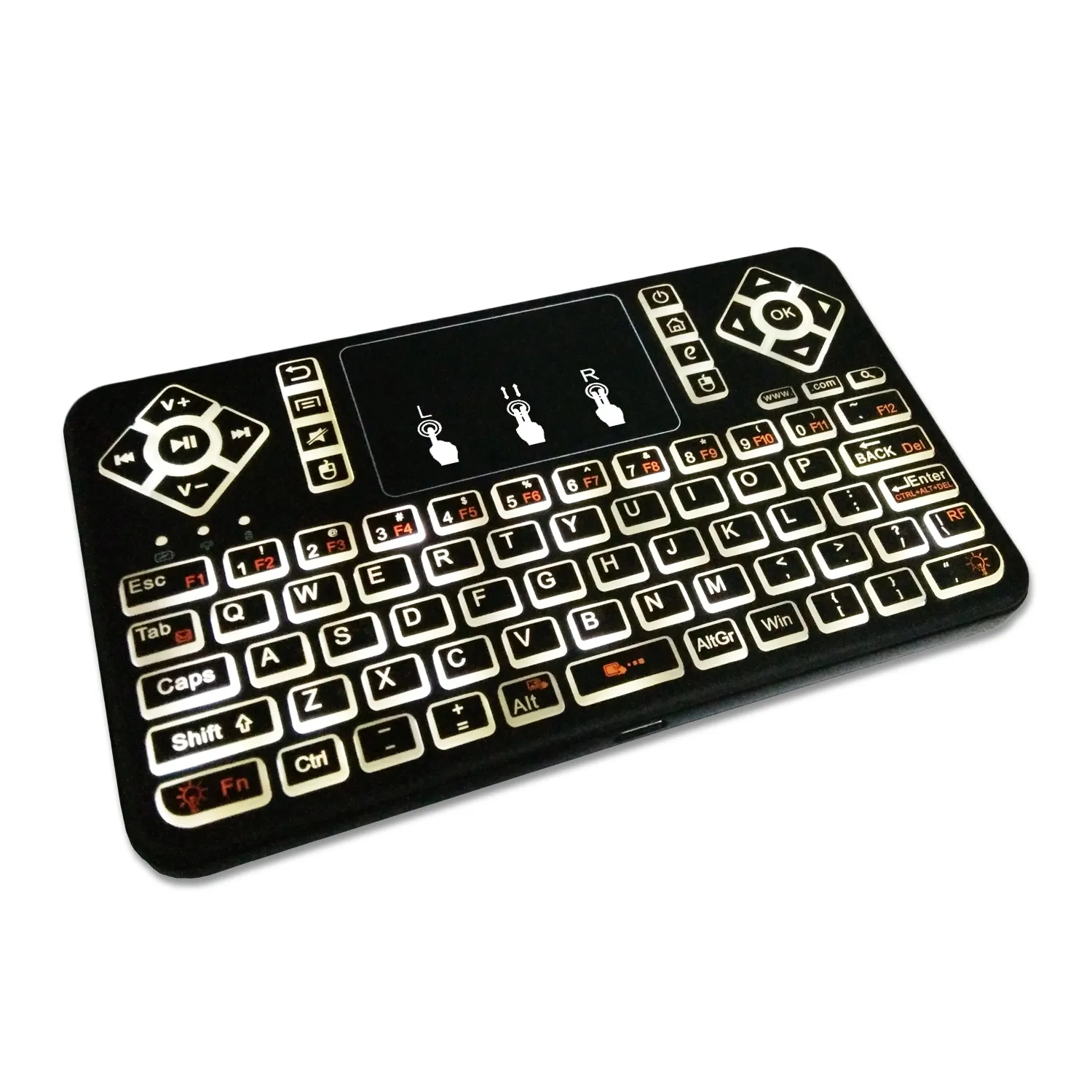 Q9 2,4 GHz inalámbrico Mini retroiluminación teclado Touchpad retroiluminado para Android TV Box ordenador TV proyectores