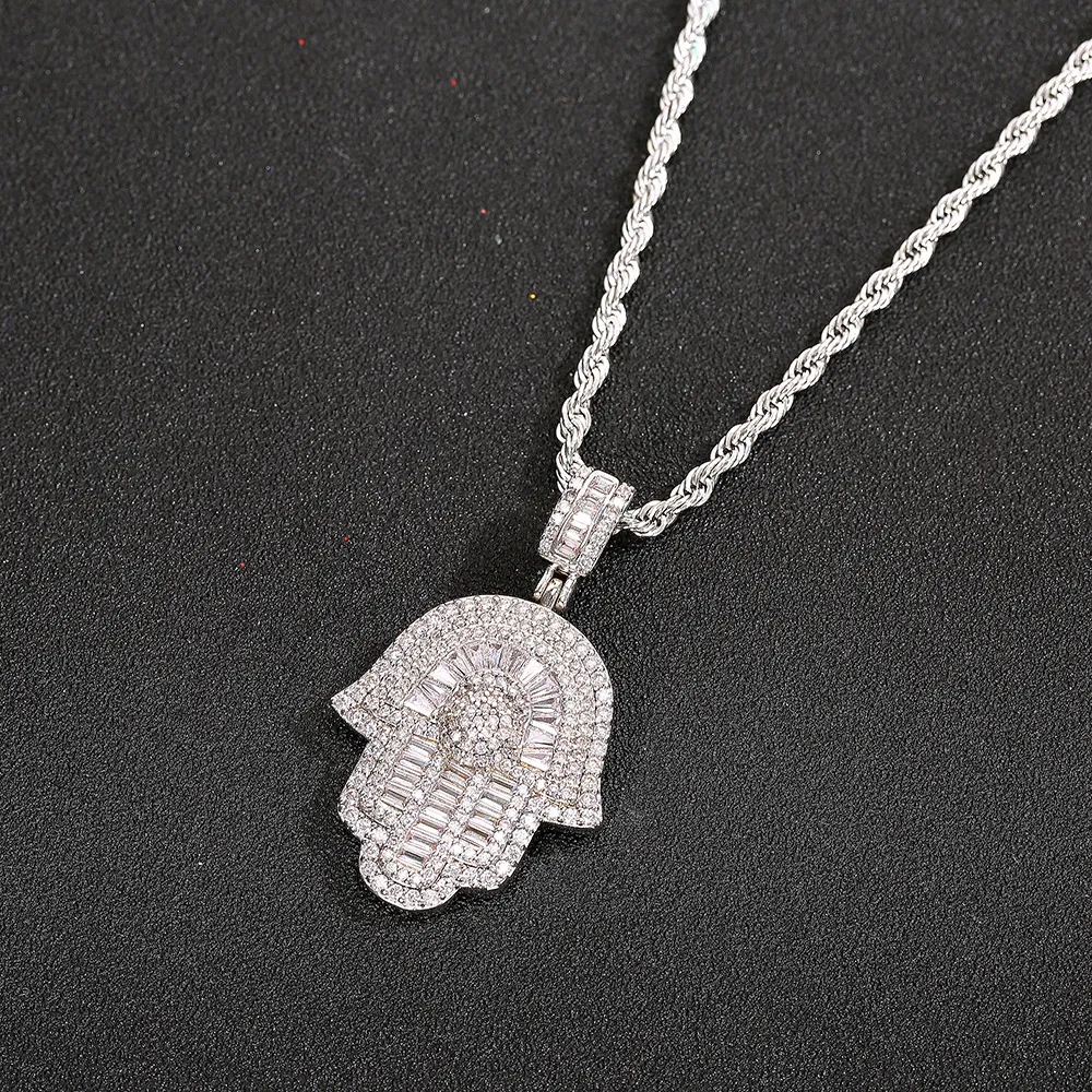 Iced out palm tree pendant deals