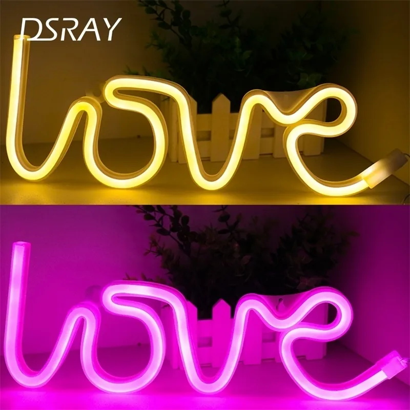 Creative LED Neon Light Sign LOVE HEART Wedding Party Decoration Neon Lamp Valentines Day Anniversary Home Decor Night Lamp Gift 201028