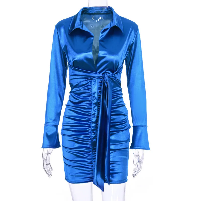 glitter bodycon mini dress Black satin ruched mock neck dress – All There Boutique main image 1