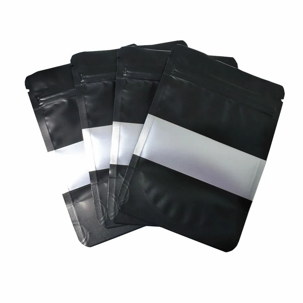 2020 Aluminium Zipper Seal Bag Matte Clear Plastic Window Zwart Zip Mylar Folion Package Tas Doypack Koffie Snacks Thee Opslag Zakjes