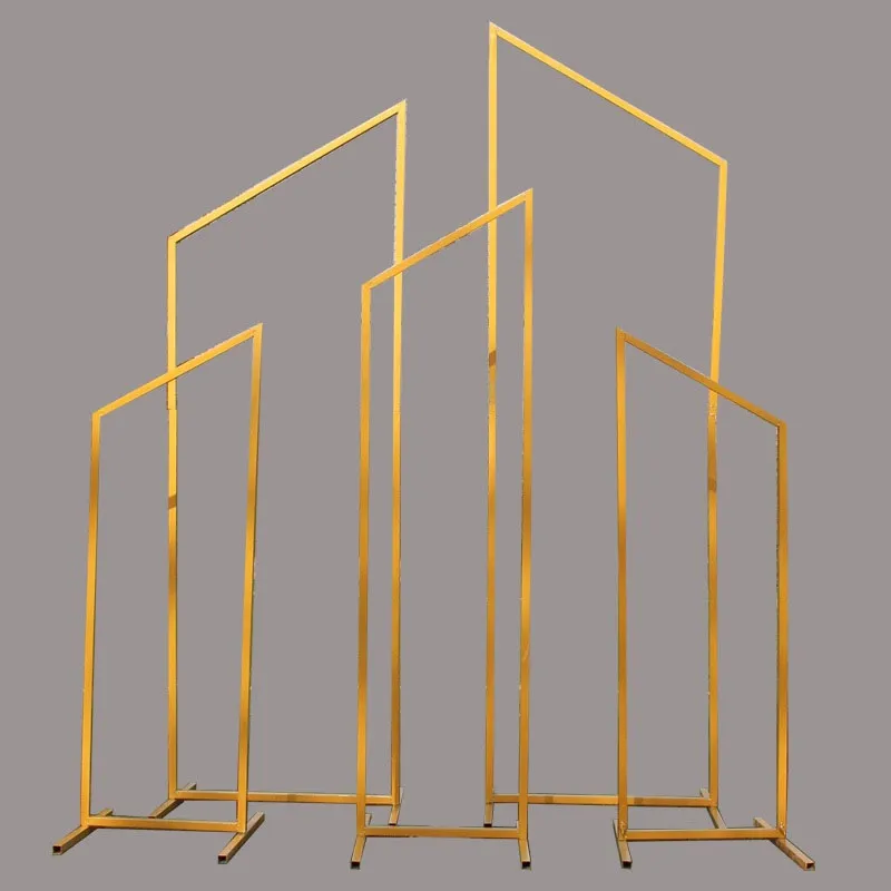 1 Set = 5pcs Arco di nozze ARCH DECORAZIONE Decorazione Tridimensionale Schermo geometrico Schermo Flower Stand con testa smussata a punta
