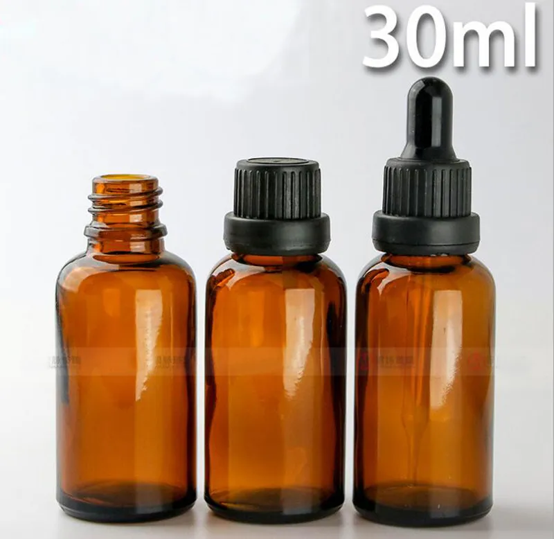 440 adet lot 30 ml amber cam damlalık şişesi için uçucu yağ parfüm, kahverengi örnek damlalık şişeleri 30 ml cam sıvı şişesi