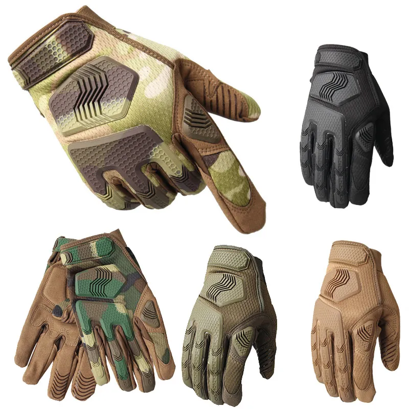 Outdoor Sports Camouflage Tactical Gloves Motorcycle Cycling Gloves Airsoft Shooting Hunting Full Finger NO08-080