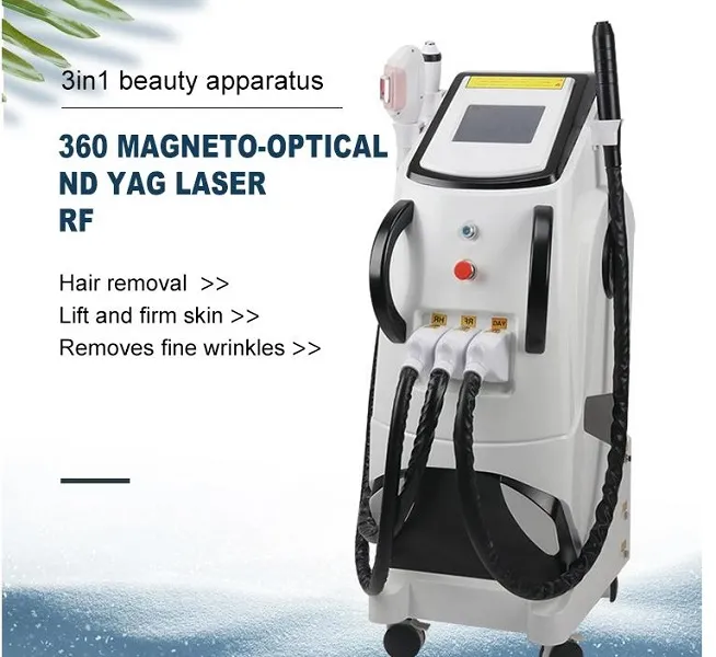 1064nm/532nm/755nm 3 in 1 picosecond 360 magneto-optic RF beauty equipment OPT HR IPL Fast hair removal Pigment Removal face skin care