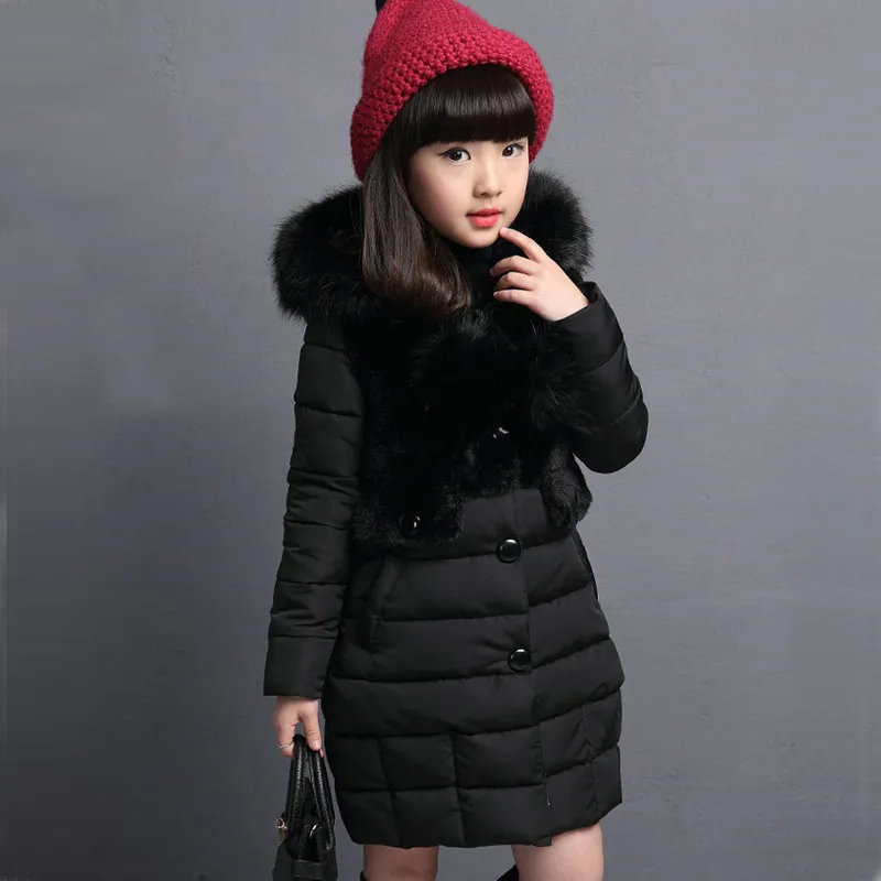 Winter Girls Jacket For Girls Coat Kids Hooded Warm Outerwear Coat For Girls Clothes Children Jacket 4 5 6 7 8 9 10 11 12 Year LJ201130