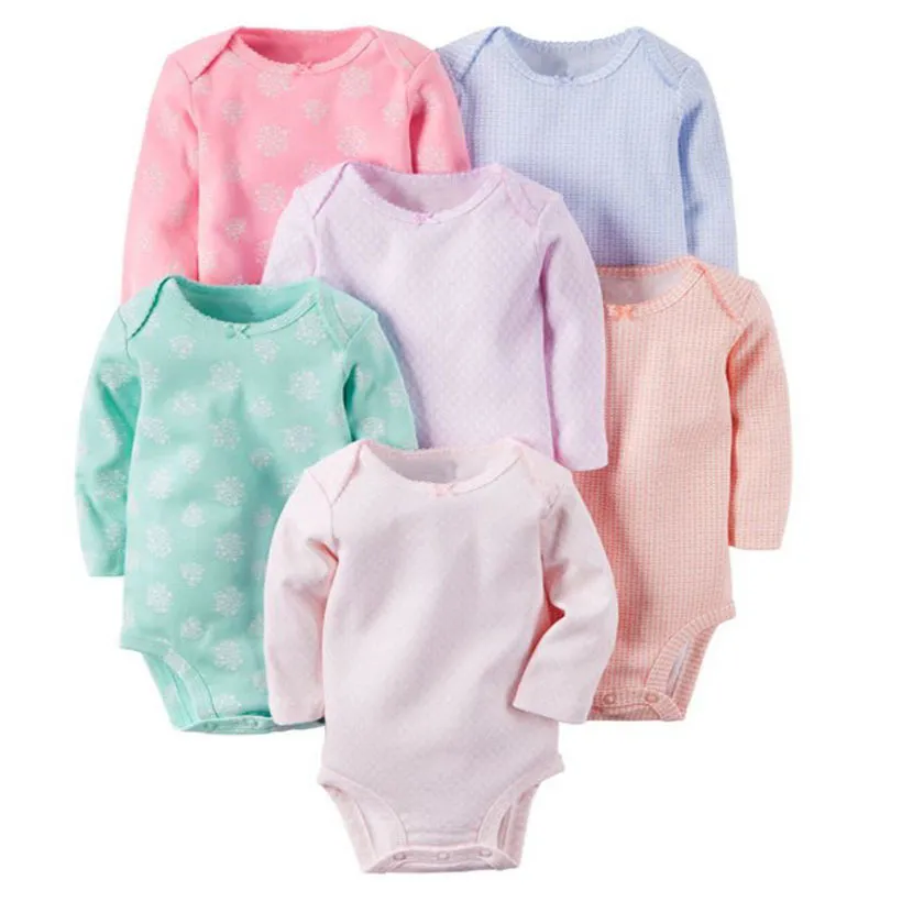 BABY GIRL CLOHTES,6PCS/LOT,long sleeve o-neck bodysuit cotton,baby bodysuit boy set,unisex newborn clothes,6-24M INFANT CLOTHING