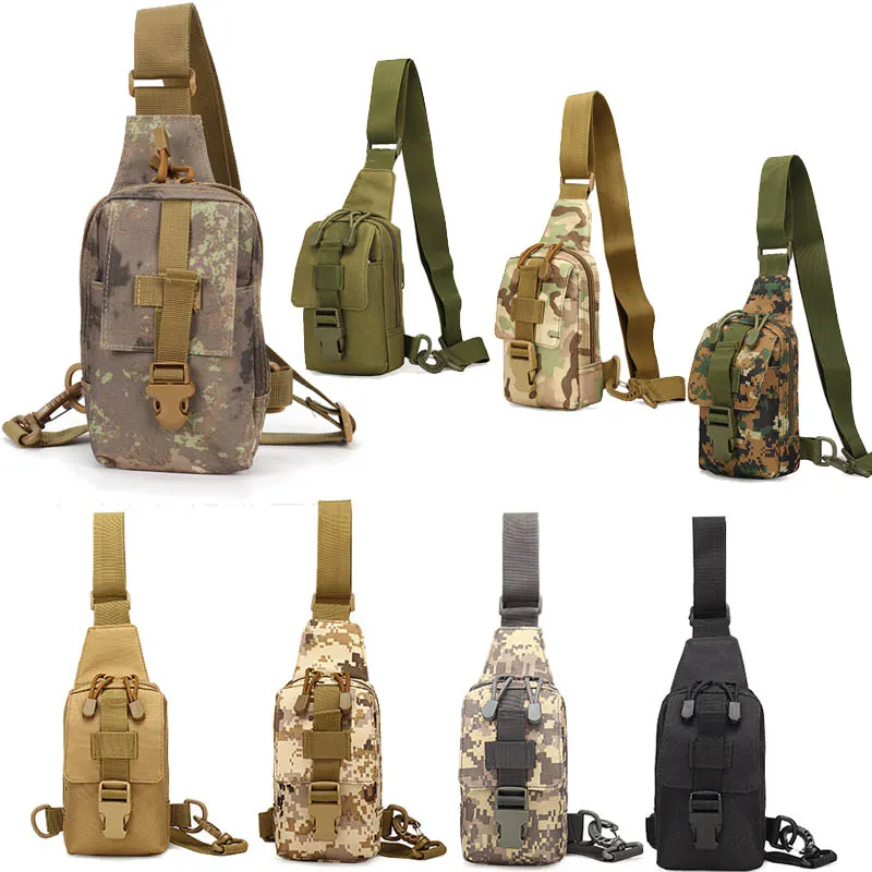Esportes Ao Ar Livre Caminhada Sling Bag Ombro Pack Camuflagem Tactical Chest Pack No11-106