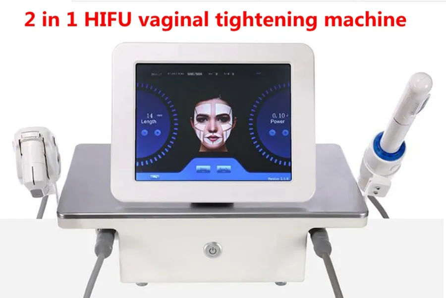 2 in 1 HIFU-machine Hoge Intensiteit Gerichte Echografie Gezicht Lift Rimpel Verwijderen Huidverzorging Vaginale Aanhalen Verjonging Schoonheid