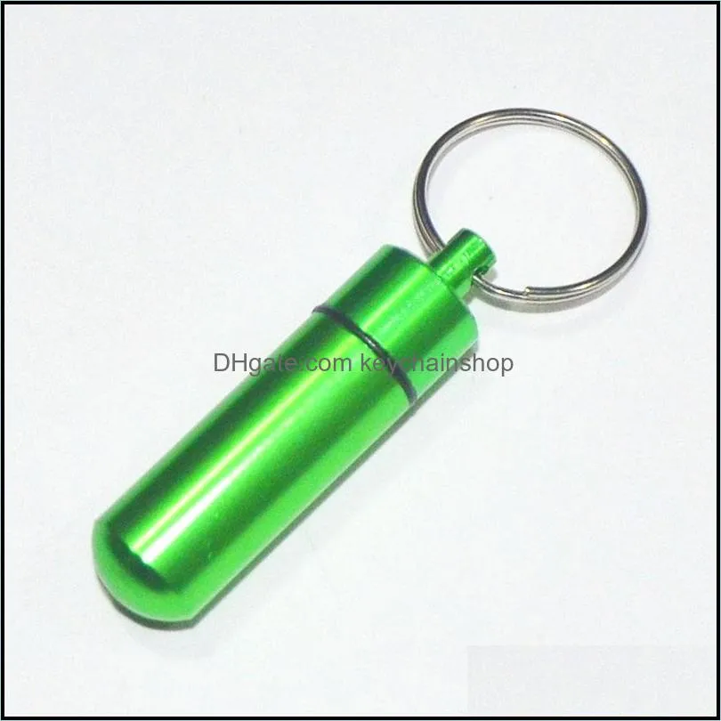Waterproof Keychain Aluminum Pill Box Case Bottle Cache Holder Container keyring Medicine package Health Care