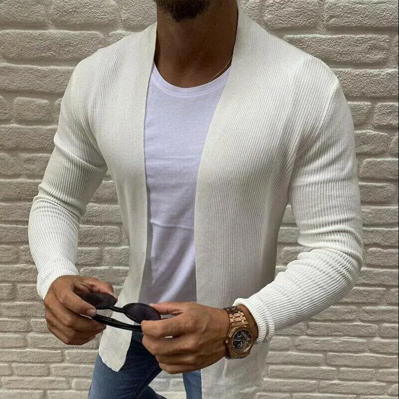 Mens white cardigan sale