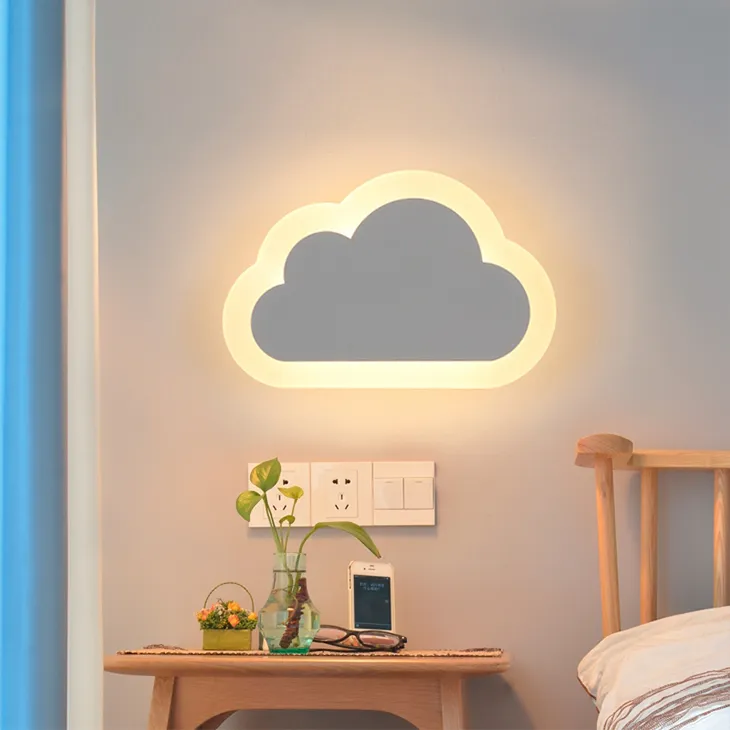 Soggiorno moderno camera da letto per bambini arredamento nuvole lampade da parete AcrylicIron minimalista Sconce light AC85-265V Applique da parete a LED per bambini faro specchio da bagno