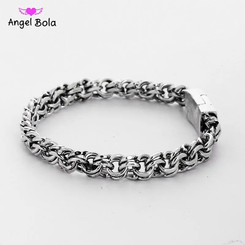 Bangle Man Biba Bangles Charms Armbanden Mannen Pulseira Sieraden Geschenken Mode Punk Boeddha Armband Oude Zilveren Kleur Voor Vrouwen B1207-41