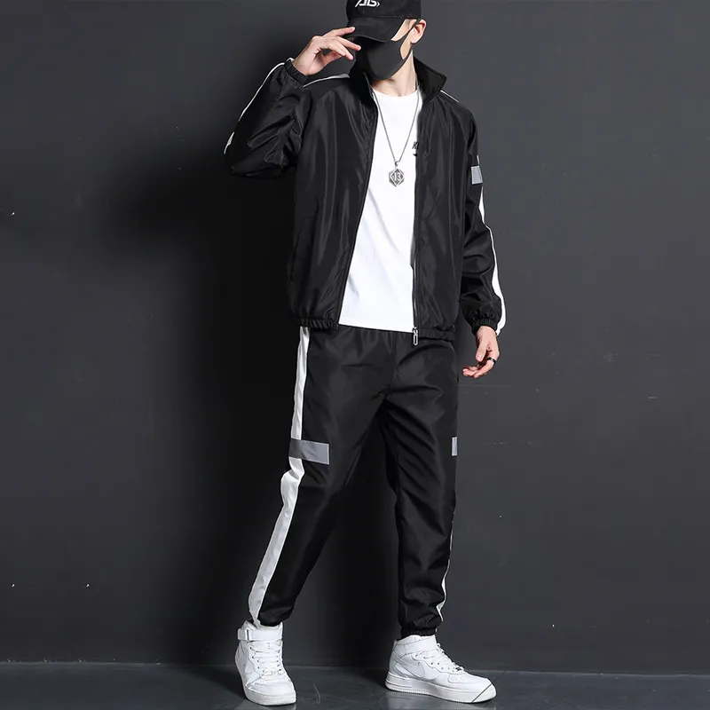 Reflective Male Tracksuit Set For Spring And Autumn Patchwork Slim Fit  Sweatshirt And Sweatpants 201128 From Cong02, $25.72