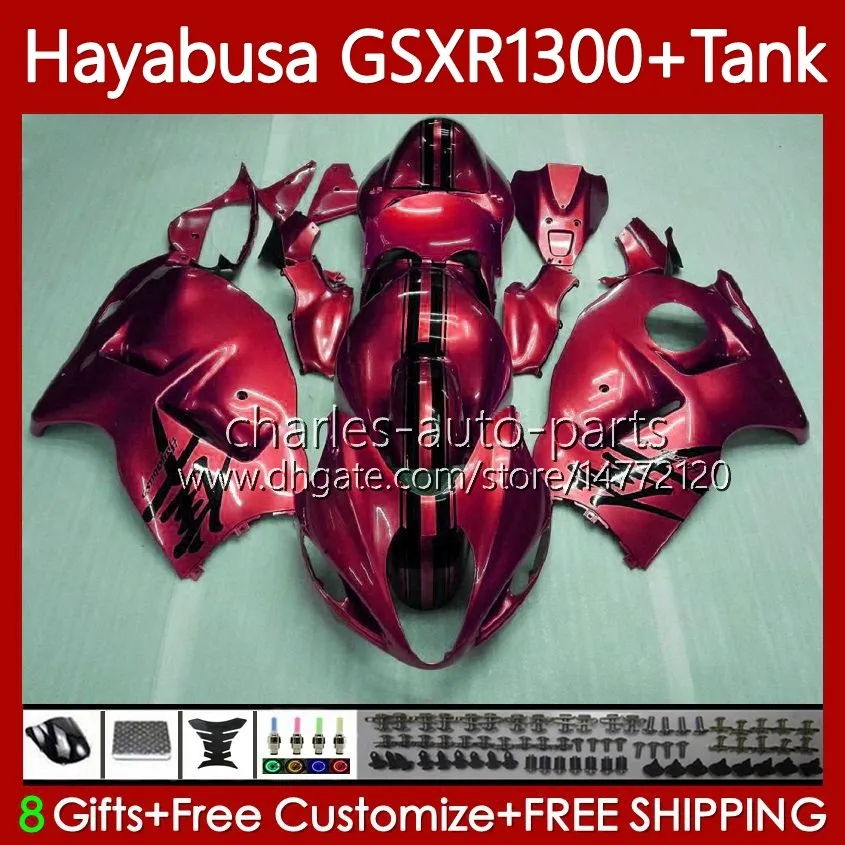 Kit carrosserie pour SUZUKI Hayabusa GSXR 1300CC 1300 CC 2002 2003 2004 2005 2006 2007 74No.139 GSX-R1300 GSX R1300 GSXR-1300 96-07 GSXR1300 96 97 98 99 00 01 Carénage rouge brillant s