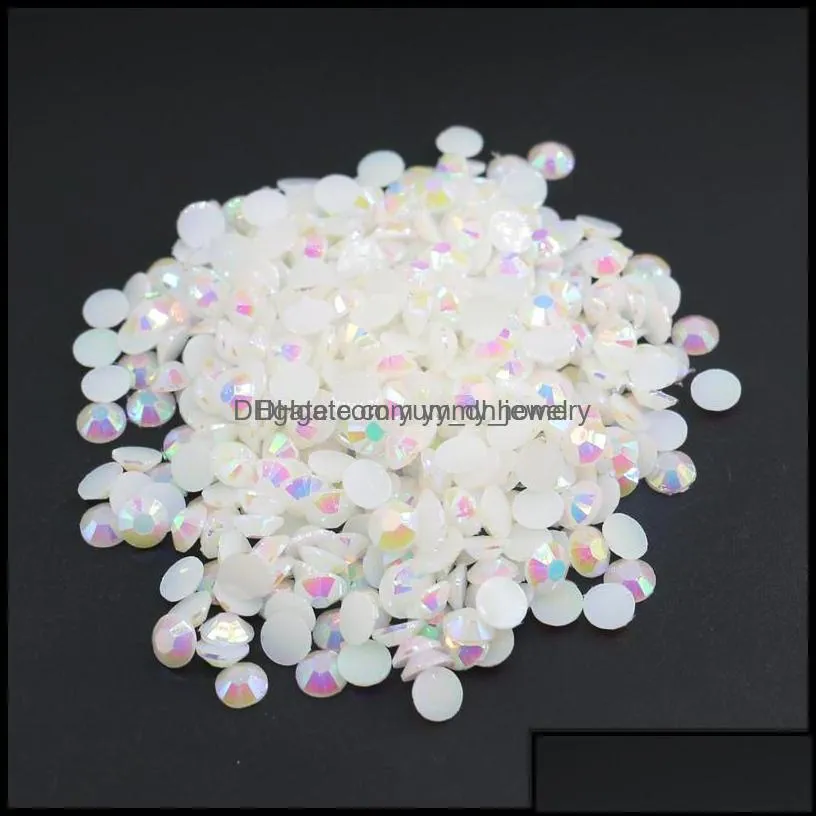 Resin Loose Beads Jewelry Jelly White Ab Flat Back Rhinestone All Size M,4Mm,5Mm,6Mm In Wholesale Prcie With Quality Drop Delivery 2021