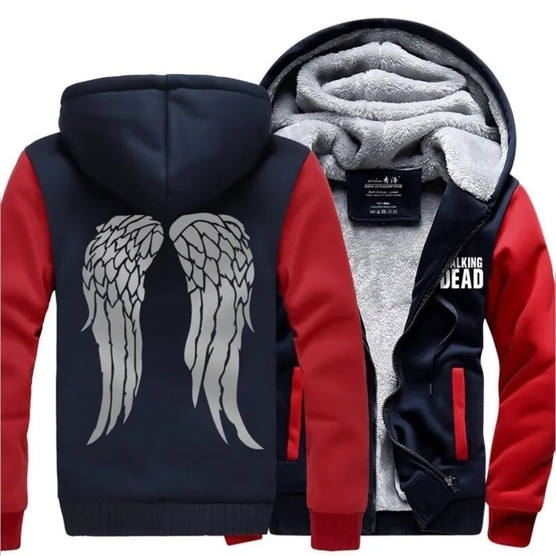 hip hop style streetwear The Walking Dead pulls molletonnés hommes nouvel hiver épaissir hoodies manteau hommes sportswear mode à capuche 201020