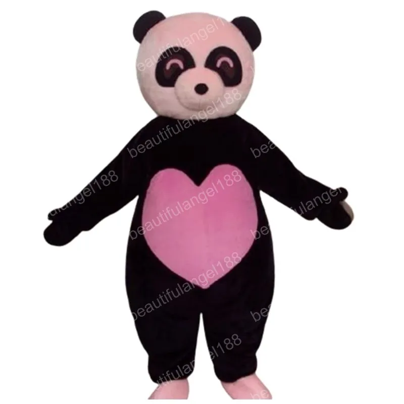 Хэллоуин розовая любовь Панда медведь талисман костюм высокого качества мультфильм плюшевые животные аниме тема персонажа персонаж взрослый размер рождественские карнавальные фестиваль модное платье