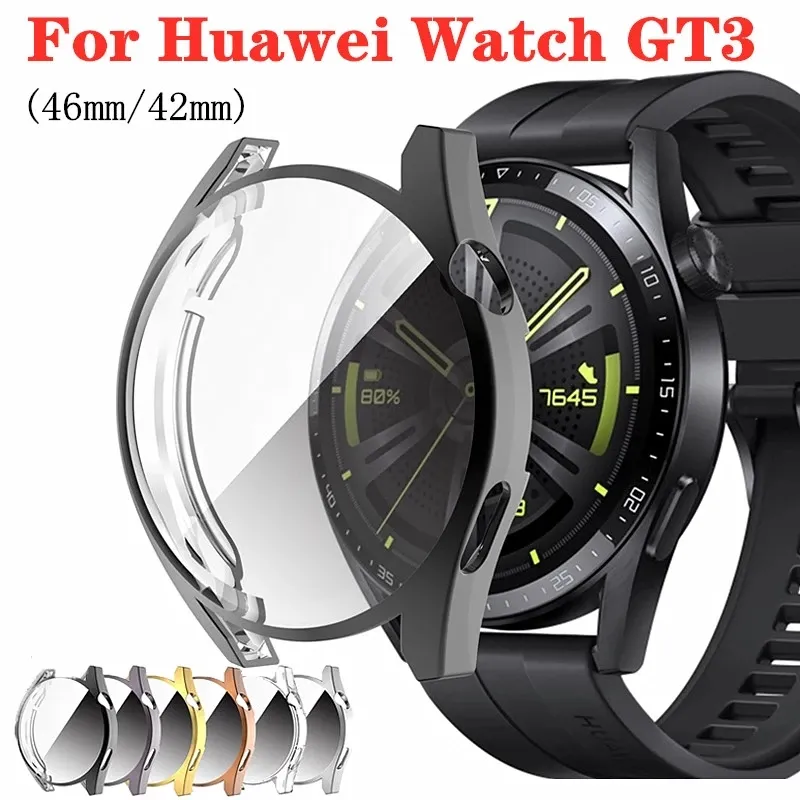Ny ankomst Mjukt skyddskåpa för Huawei Watch GT 3 42mm 46mm GT3 Case TPU Bumper Shell Accessories Protector Cover