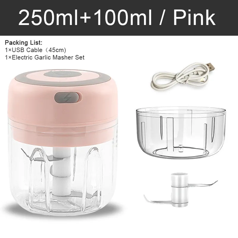 1pc Pink Electric Mini Garlic Chopper, 250ML USB Rechargeable Portable  Electric Food Chopper, Wireless Small Food Processor for Chopping Garlic,  Ginger, Chili, Minced Meat, Onion, Etc Kitchen Tools