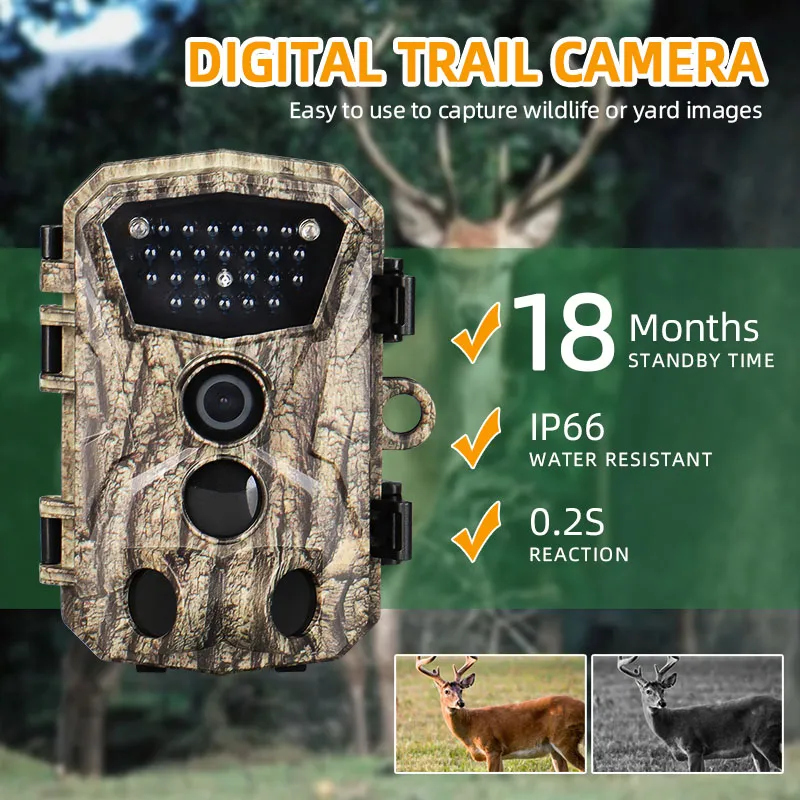 Digital Trail Camera Wildlife Camera Photo Traps Device Waterproof IPX6 for Hunting Outdoor CL37-0038