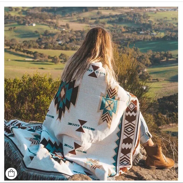 Camping Outdoor Blanket Böhmen Bomull Kasta Blankett Sofa Skal 7 Storlek Camping Scarf Blanket Bra kvalitet