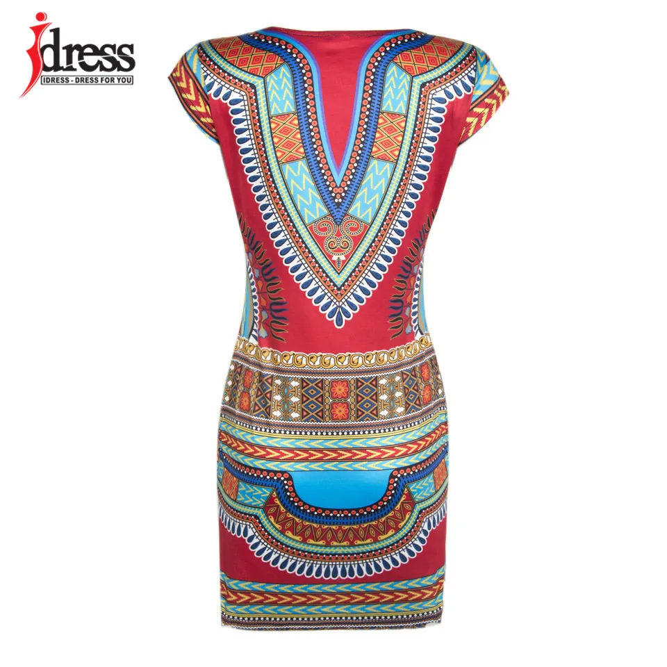 2017 Sexy Women Summer Dress Traditional African Print Dress Bodycon Casual Dresses Short Sleeve Dashiki Beach Dress (3)