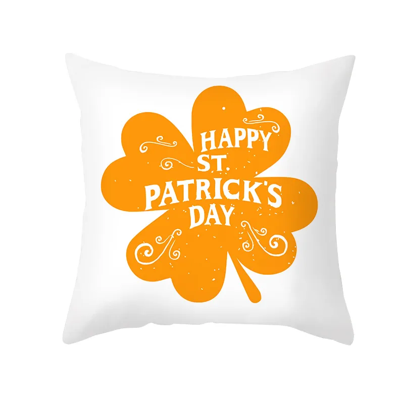 St. Patrick`s Day Throw Pillow Covers 18 x 18 Inches Shamrock Peach Skin Cushion Cover Irish Pillowcase Beer Gnome Decor for Sofa Couch