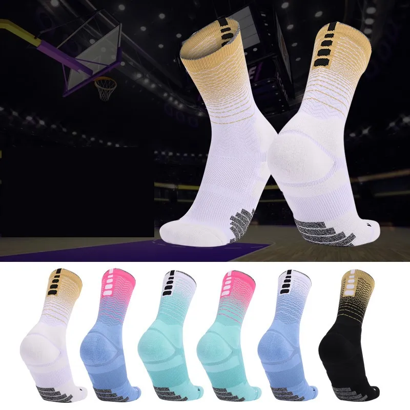 New elite socks men basketball socks for man professional towel bottom breathable mid tube fashion training running football sports socking women high quality