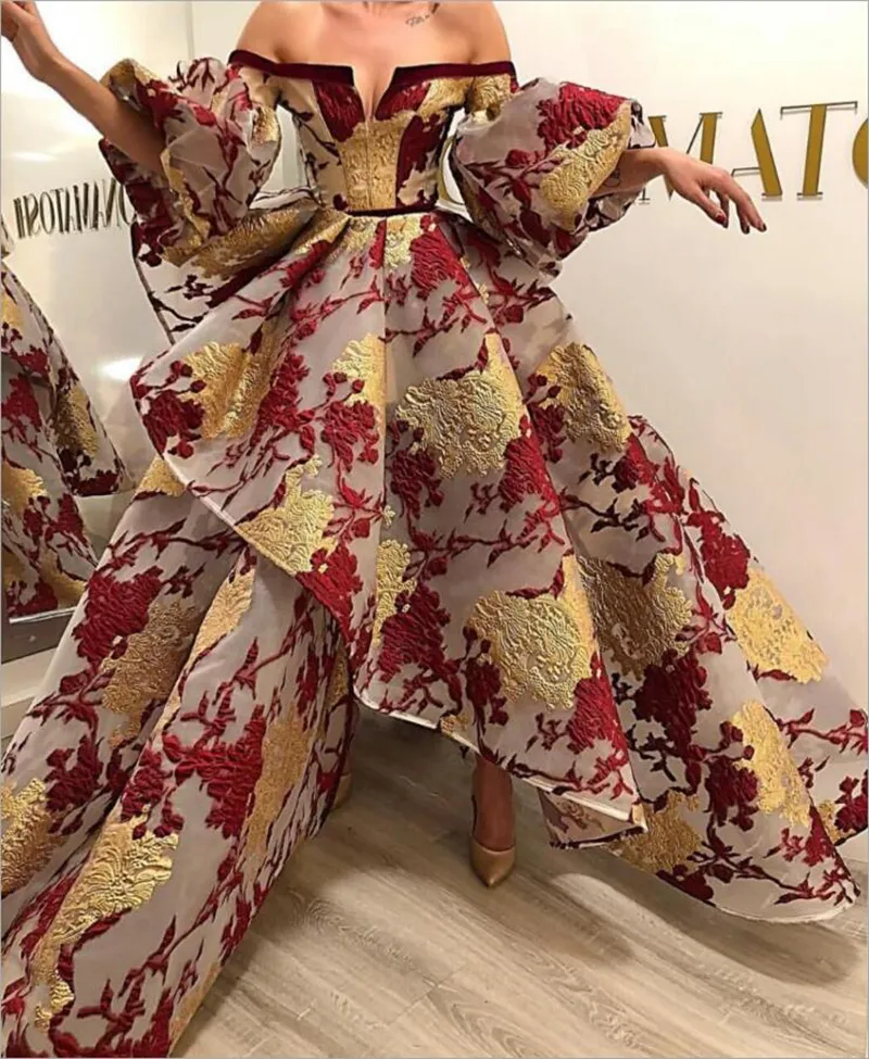 Robe de Soiree Последнее африканское брокадное кружевное платье для выпускного вечера 2021 от плеча африканских вечерних платья блестящая вечеринка