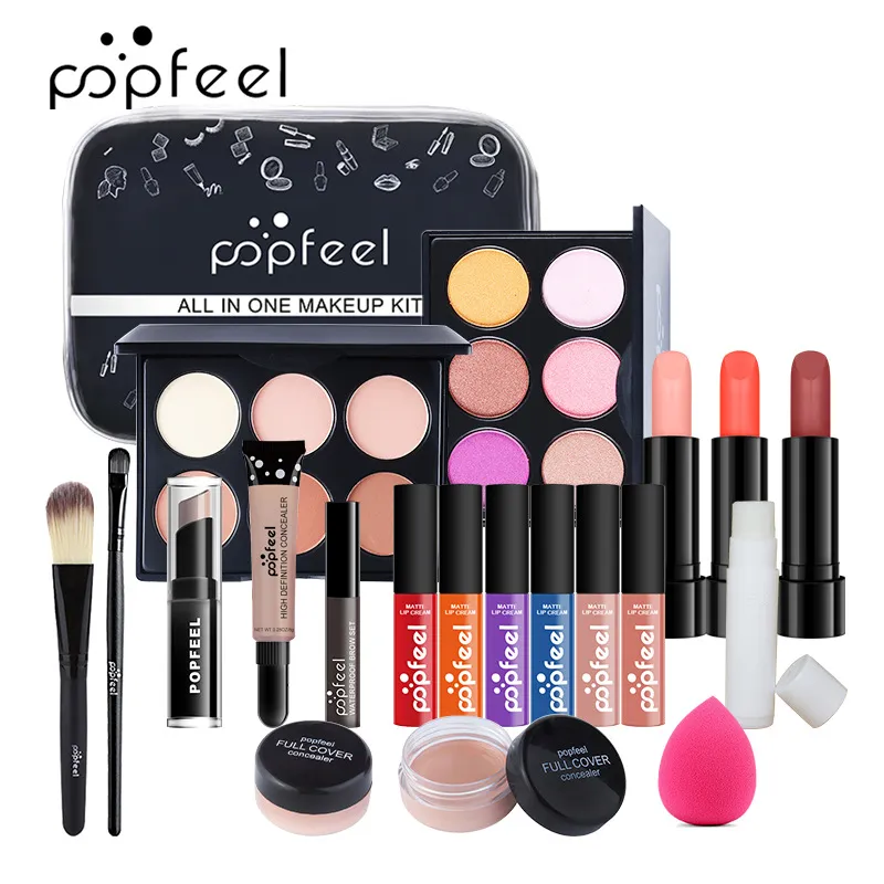 20st i 1 Makeup Set Eyeshadow Palette Highlighter Bronzer Concealer Eyeliner Eye Brow Browts Lipstick Kit Kit002