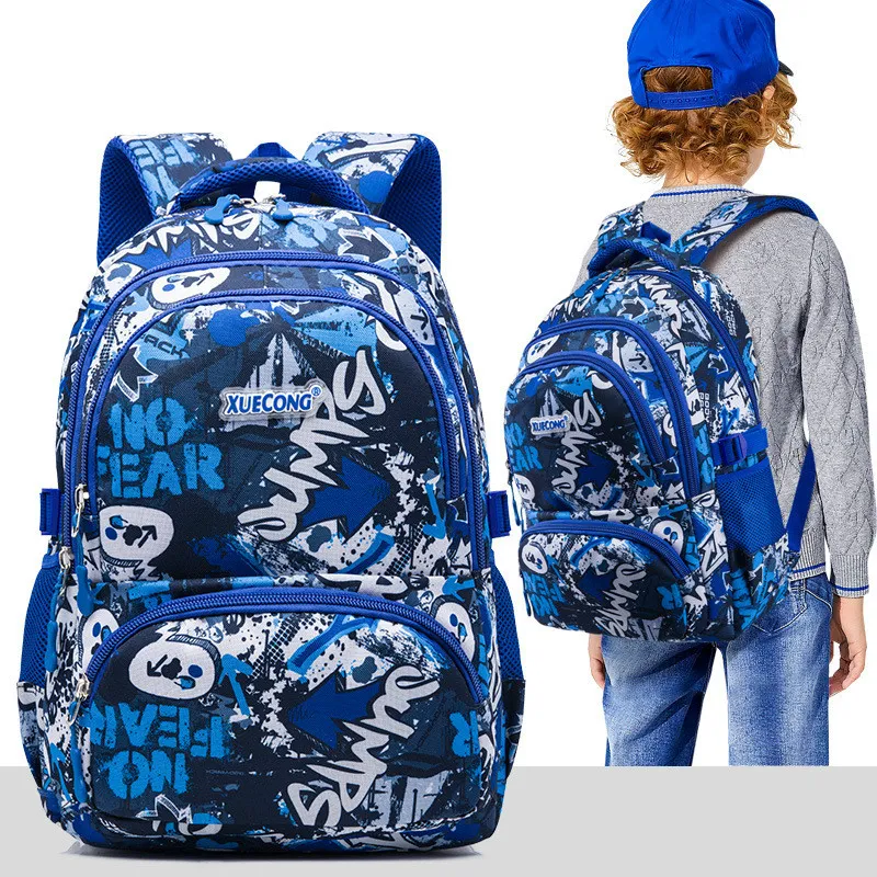 幾何学的なパターン防水スクールバッグ男の子バックパックブックバッグMochila escolar schoolbag schoackpackクールな子供プレゼント2020