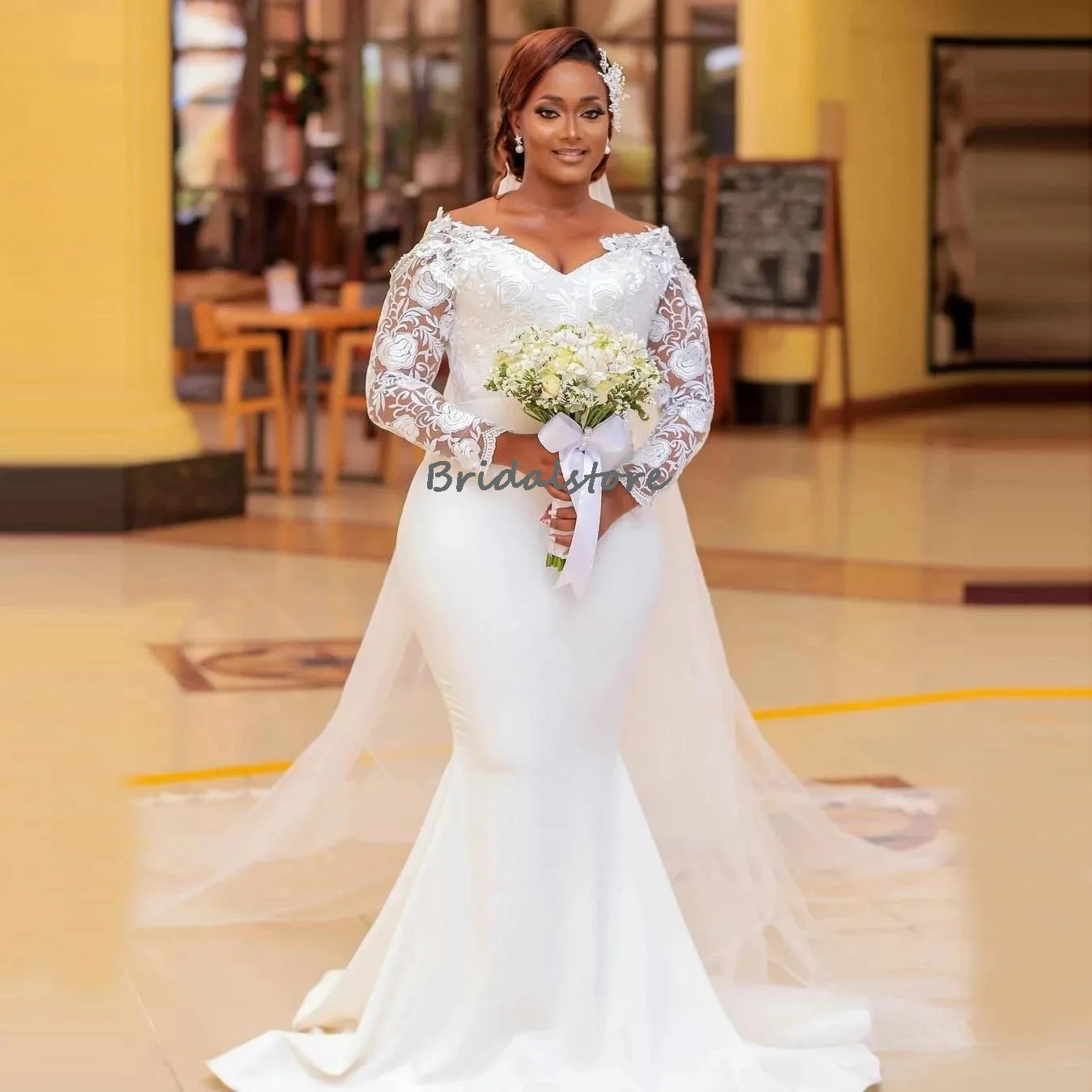 Missy Plus Size Satin Bridal Gown