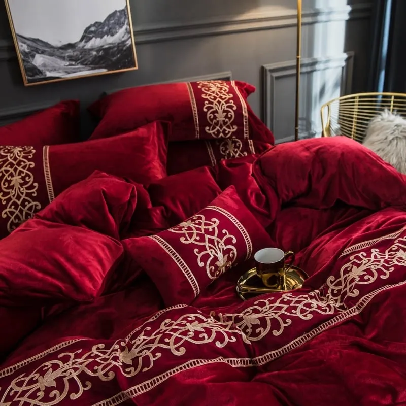 Red fleece bedding cheap