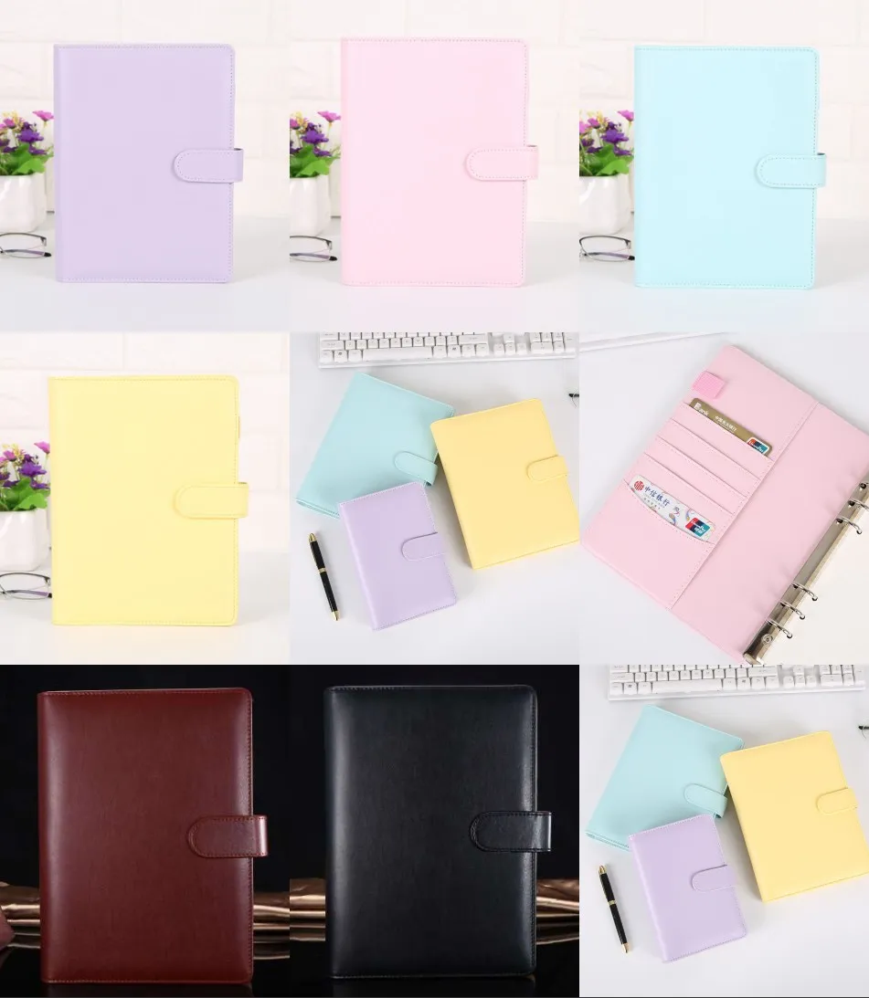 A6 8 colori Forniture per feste Creative Macarons impermeabili Raccoglitore Mano Ledger Notebook Shell Blocco note a fogli mobili Diario Cancelleria Copertina Forniture per ufficio scolastico