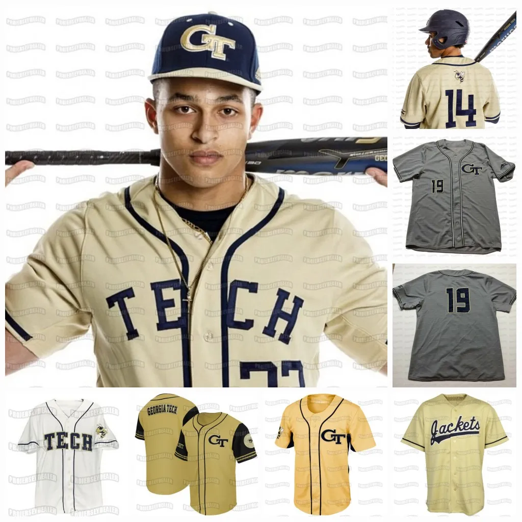 Georgia Tech Yellow Jackets ACC Custom Baseball Jersey Stiched Name And Number Fast Shipping high Quality