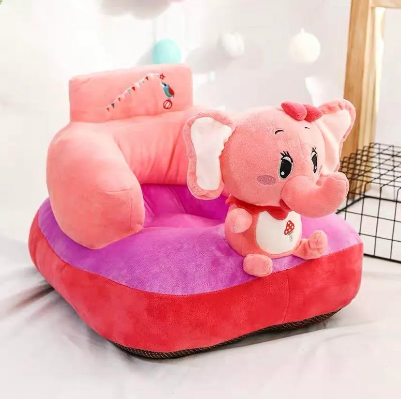 Baby Sofa Ondersteuning Stoel Met Veiligheidsgordel Zachte Cartoon Dieren veilig comfortabel Zitten Stoel Leren Kussen Zetels voor 3-24 Month2807