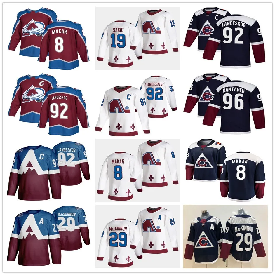 2021 Reverse Colorado Avalanche Nathan Mackinnon Cale Makar Gabriel Landeskog Joe Sakic Mikko Rantanen Home Away White Maroon Hockey Jerseys