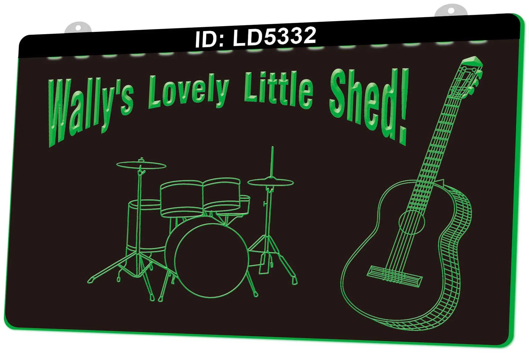 LD5332 Strumento musicale chitarra 3D Incisione 3D LED Light Sign Wholesale Retail