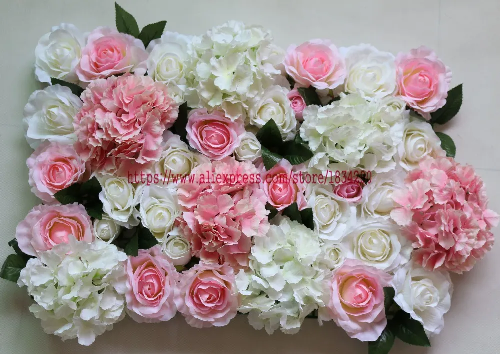 Soie artificielle rose pivoine hortensia fleur mur décoration de fond de mariage avec arc de congé nouveau 10 pcs/lot TONGFENG