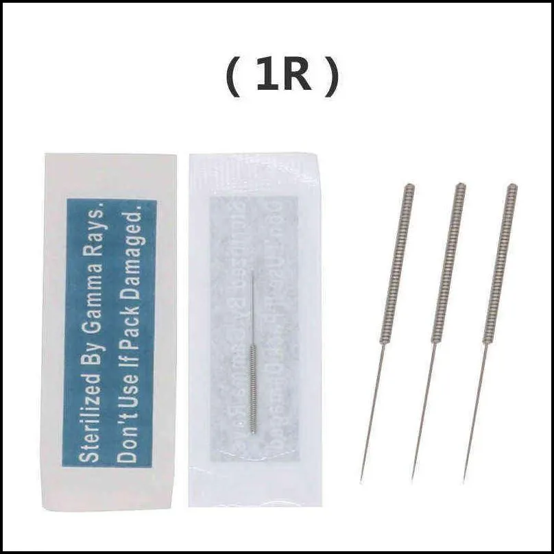 100pcs Merlin Tattoo Needles 1R/2R/3R/5R/7R/3F/4F/6F For Permanent Makeup Eyebrow and Lip Designs Deluxe Machine 211224