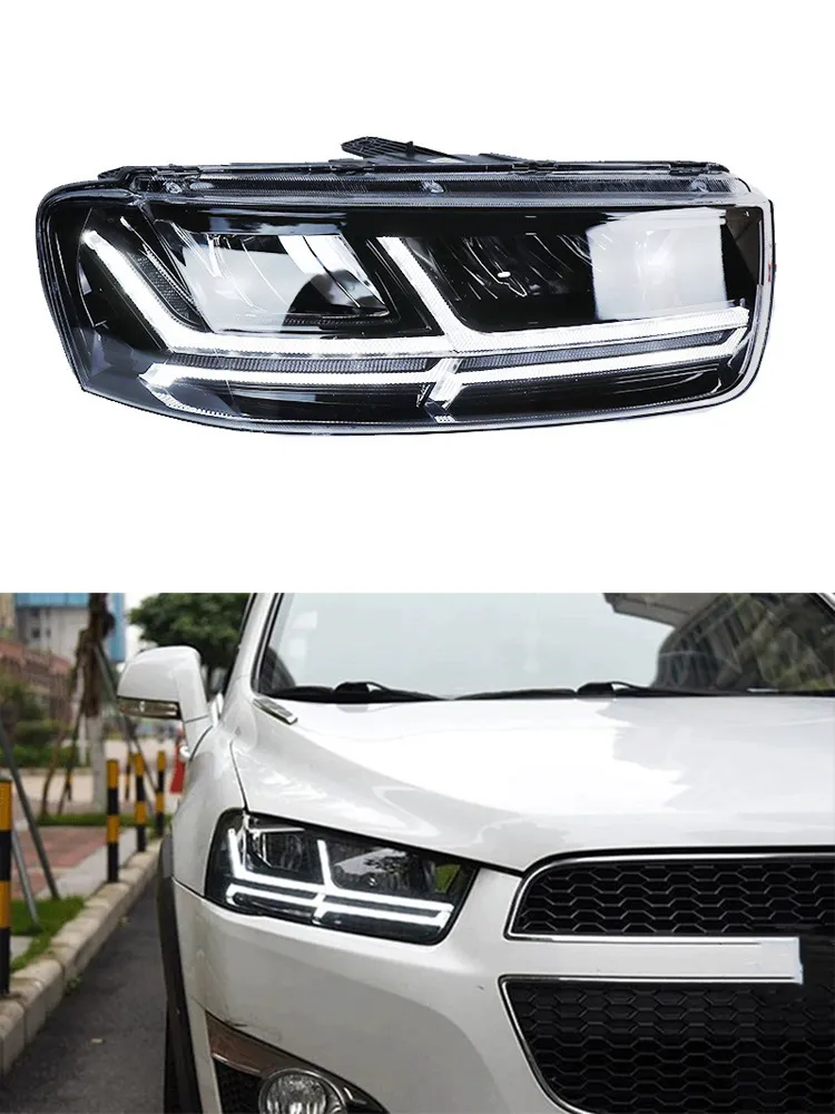 2pcs LED DRL head lights For Chevrolet Captiva 2011-18 running light Dynamic Turn Signal fog Lamp FACELIFT