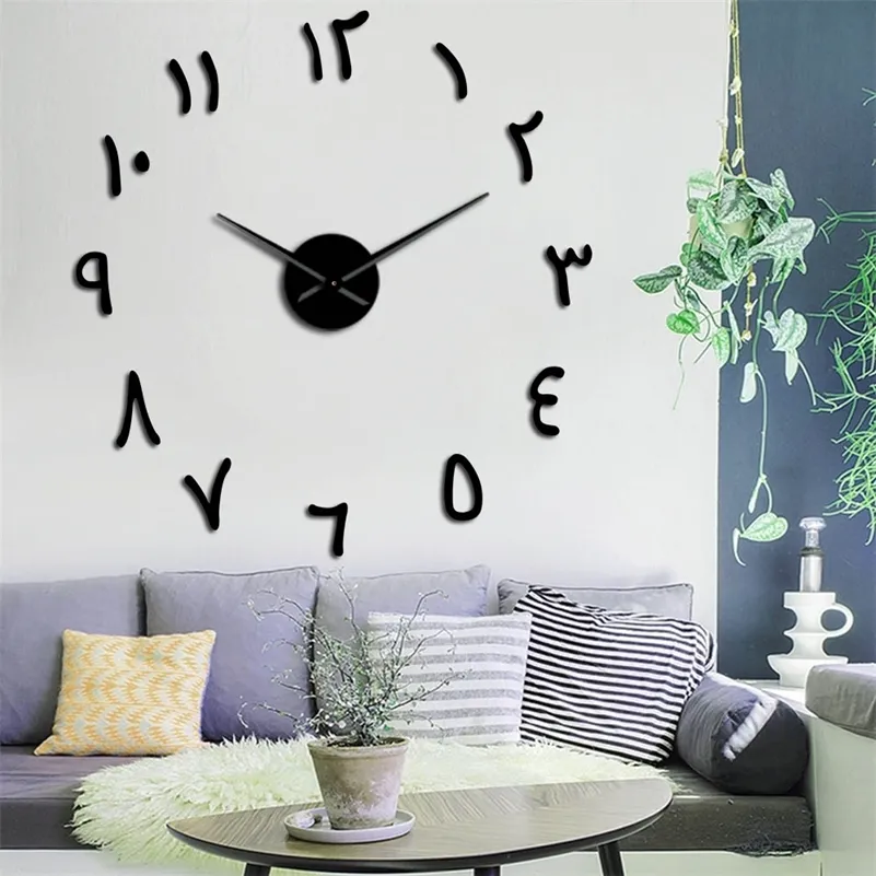 Retro Arapça Numaralar DIY Büyük Duvar Saati Arapça Numaraları Akrilik Retro Arapça Numaralar DIY Büyük Duvar Saati Arapça Numaraları Akrilik